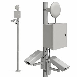 Surveillance System Pole with CCTV Cameras