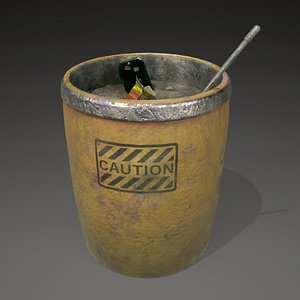 Trash can or bin Low-poly