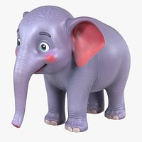 Cartoon Baby Elephant Purple