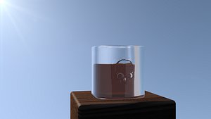 shot glass skull whiskey 3D