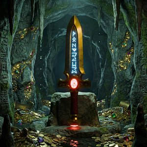 Legendary Runic Battle Dagger - RunicKeeper - 5 Elemental Skins PBR 3D model