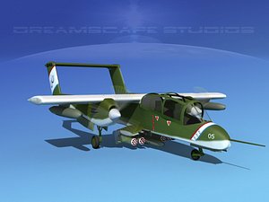 propellers rockwell ov-10 bronco 3d 3ds