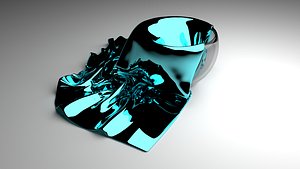 3D model glossy cloth napkin falling
