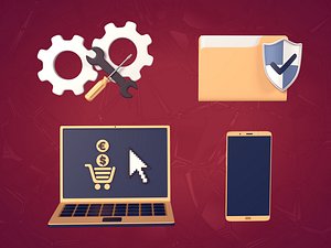 cartoon laptop 3D model