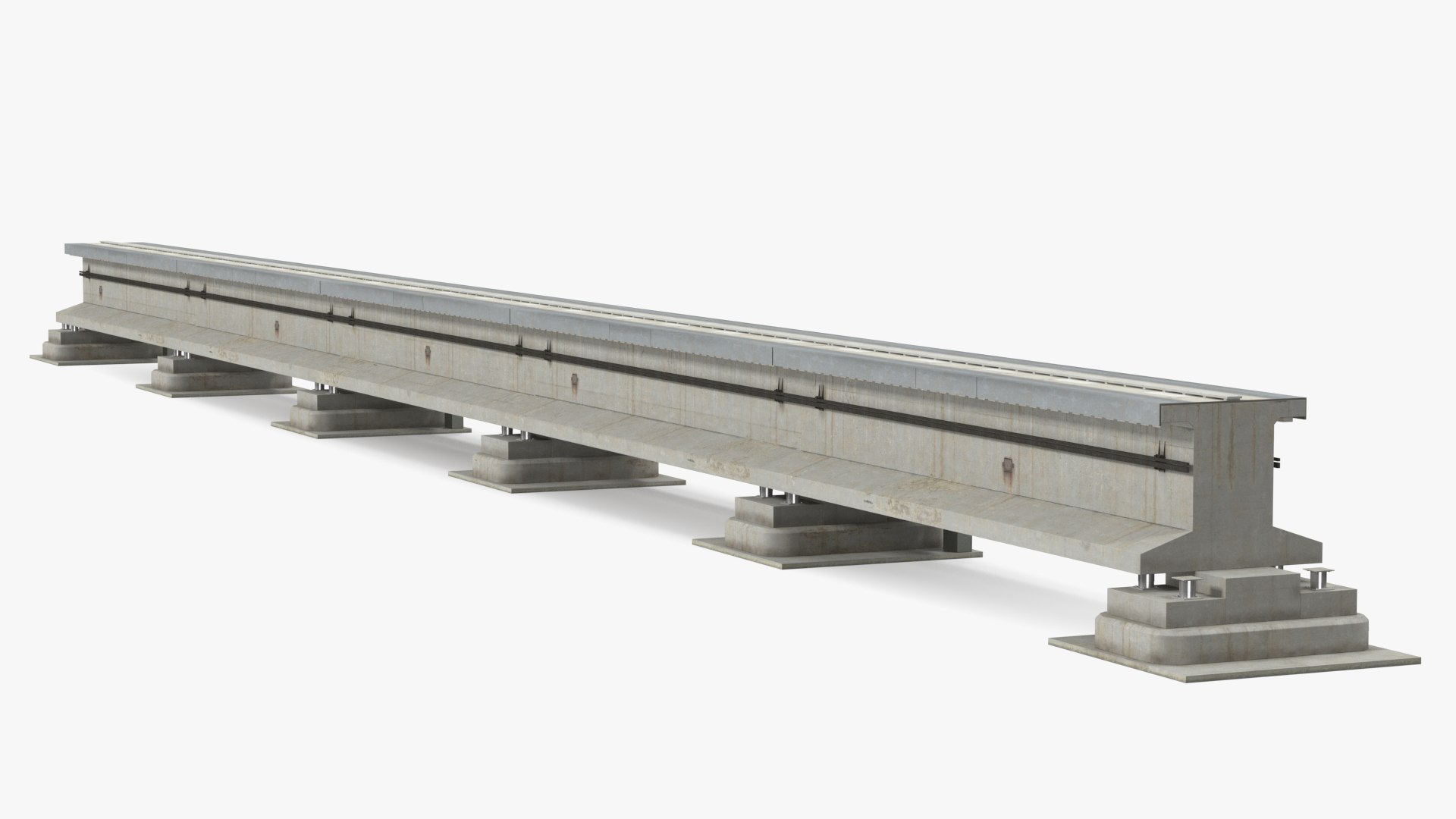 Maglev Concrete Rail Section 3D model preview