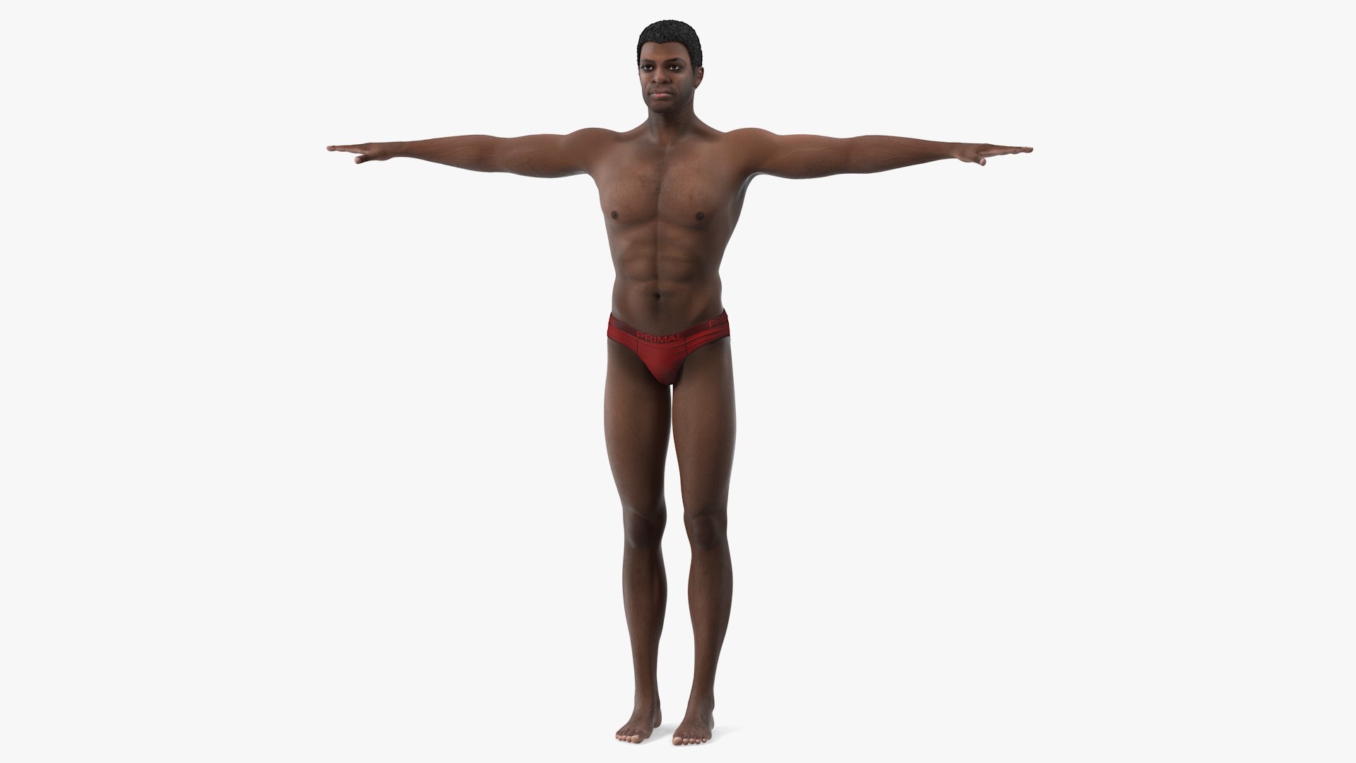 African American Man T Pose 3D model preview