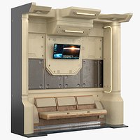 Interior Sci-fi Part with Seats PBR