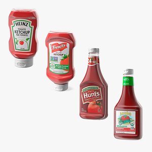 3D Ketchup Bottles Collection 2