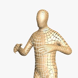 3D Gleaming Gold Dancer Polygonal Motion