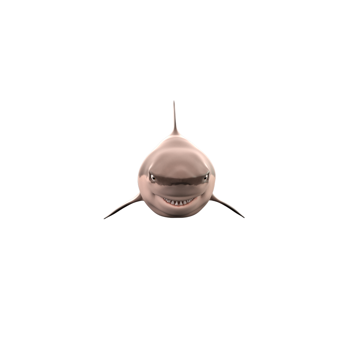 3D модель Белая акула мультяшка - TurboSquid 998759