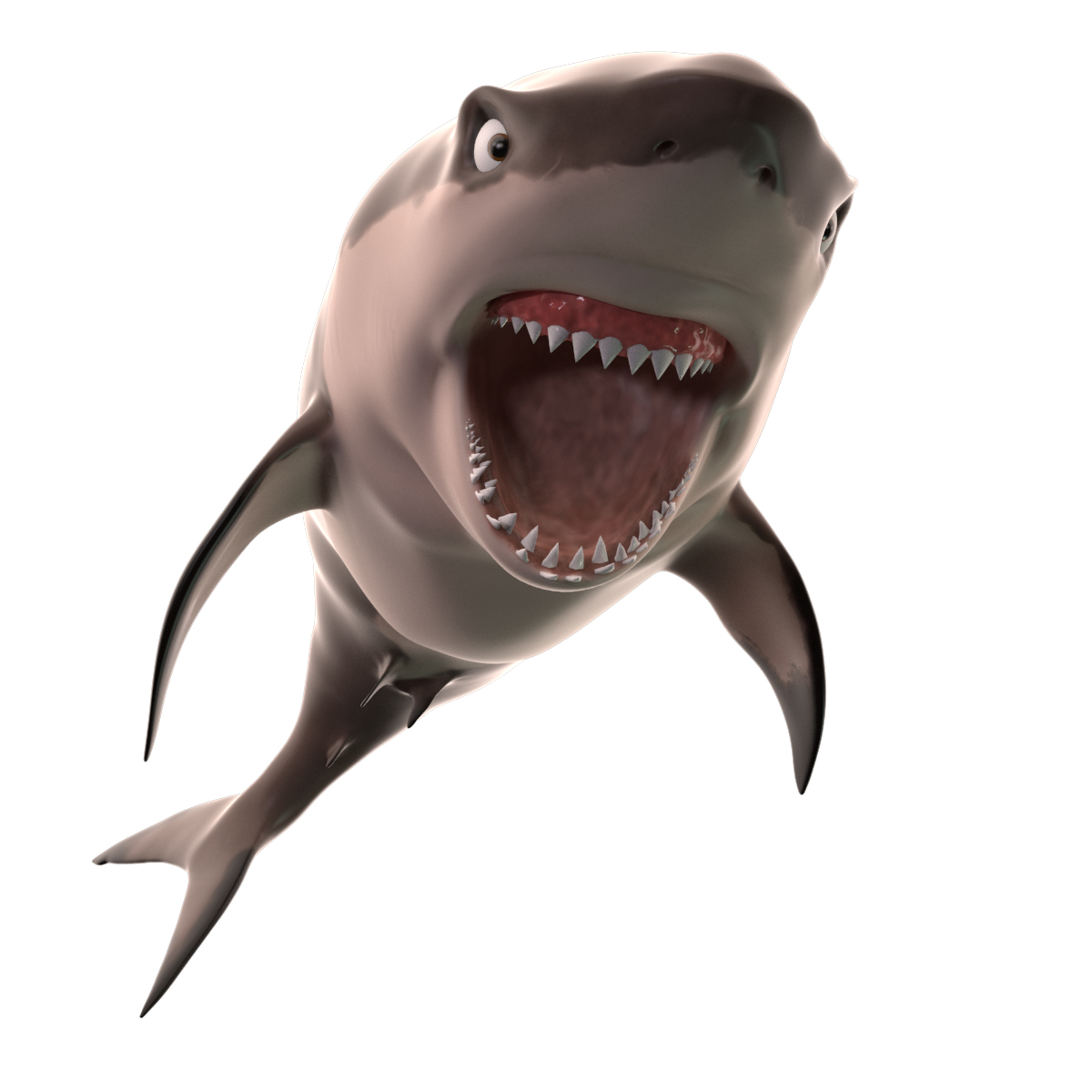 3D модель Белая акула мультяшка - TurboSquid 998759