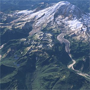 Large Scale Terrain - Mount Rainier model
