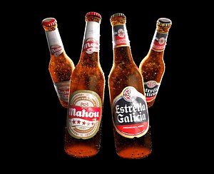 Beer Mahou and Estrella Galicia 3D