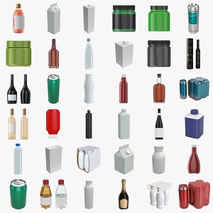 Beverages snacks and condiments mock-up collection