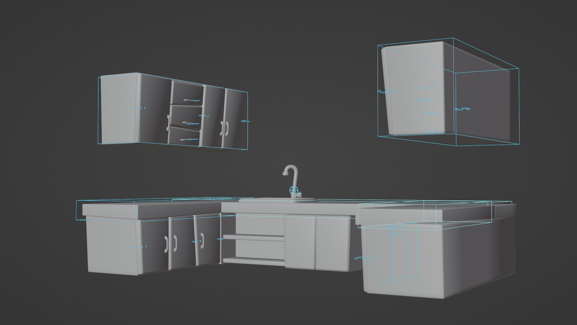 3D Kitchen Cabinets 3D Model - TurboSquid 2313972