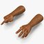 アフリカ人男性の手2ファーの3Dモデルを装備