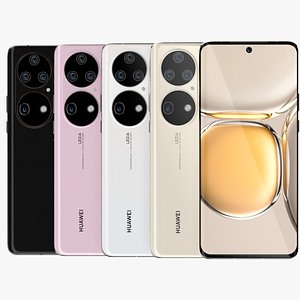 3D Huawei P50 Pro All Colors model