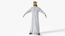 Arab Man with Green Arafat Fur Rigged