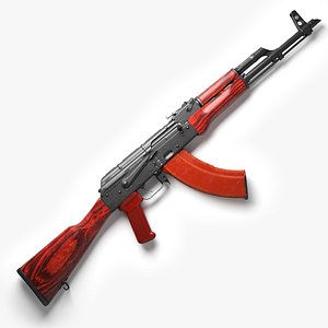 3D Assault Rifle AKM High-Poly 3D Model model