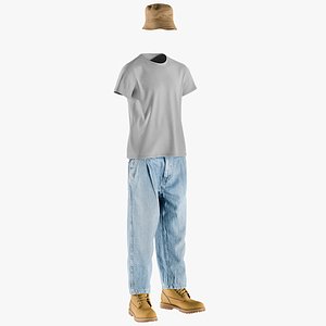 Men's Boots with Jeans, Tshirt and Hat 10
