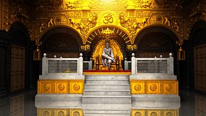 saibaba Shirdi  temple interior 3D