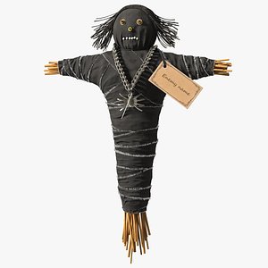 3D Traditional Voodoo Doll Black