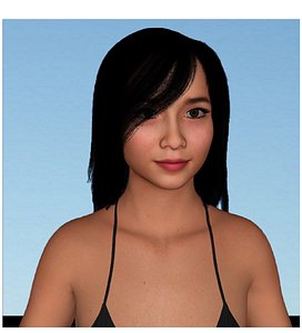 3D Joli young beautiful asian girl for  Genesis 8 Female