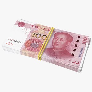 Stack of Chinese 100 Yuan 2015 Bills