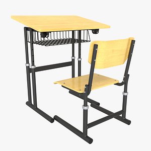 3D School Table And Chair model
