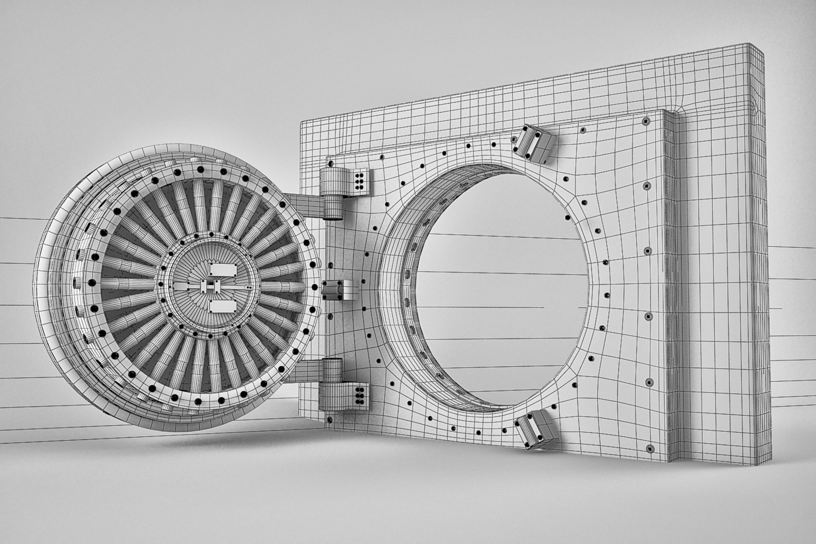 3D Model Bank Door Rigged TurboSquid 1378619