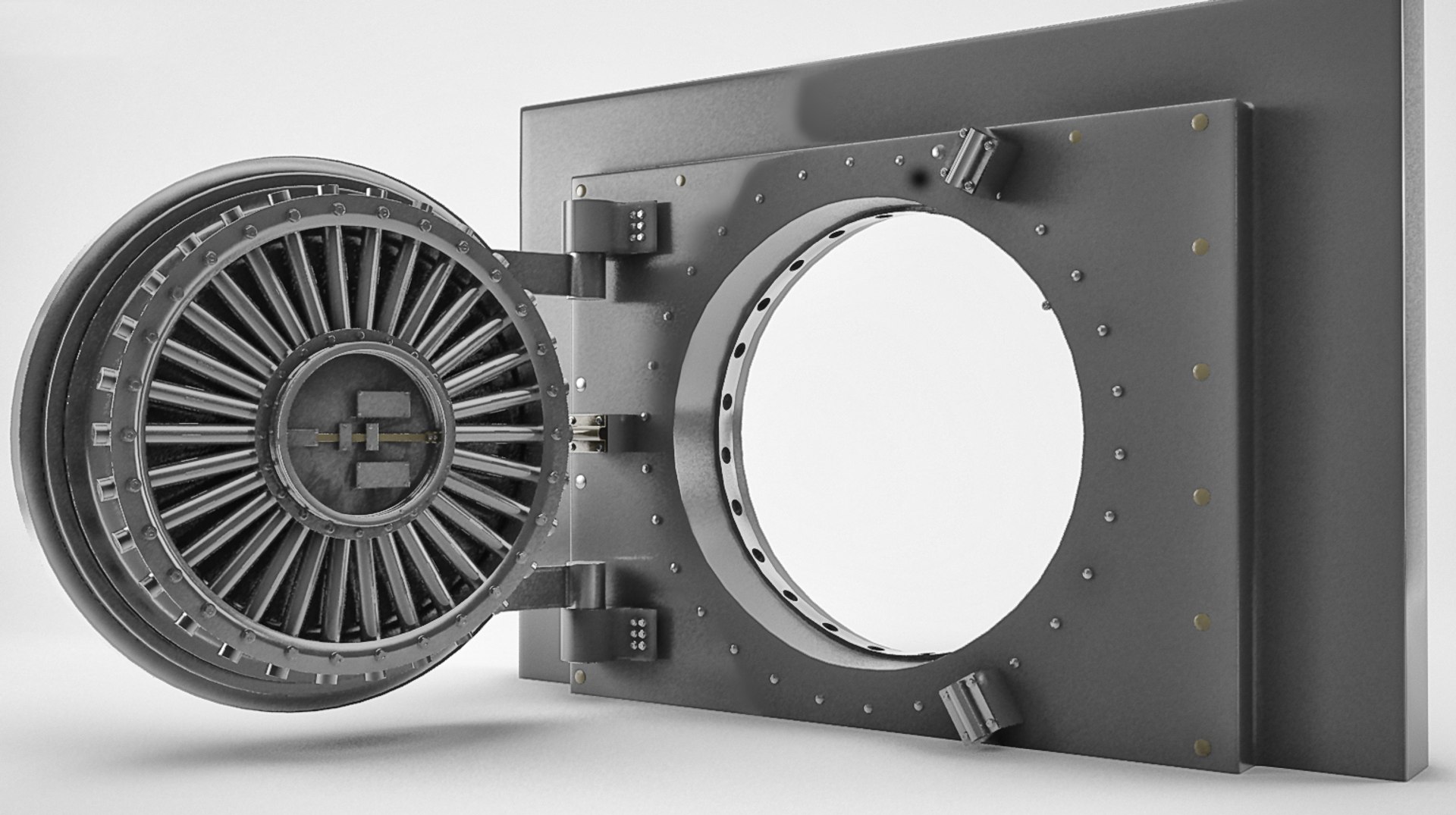 3D Model Bank Door Rigged TurboSquid 1378619