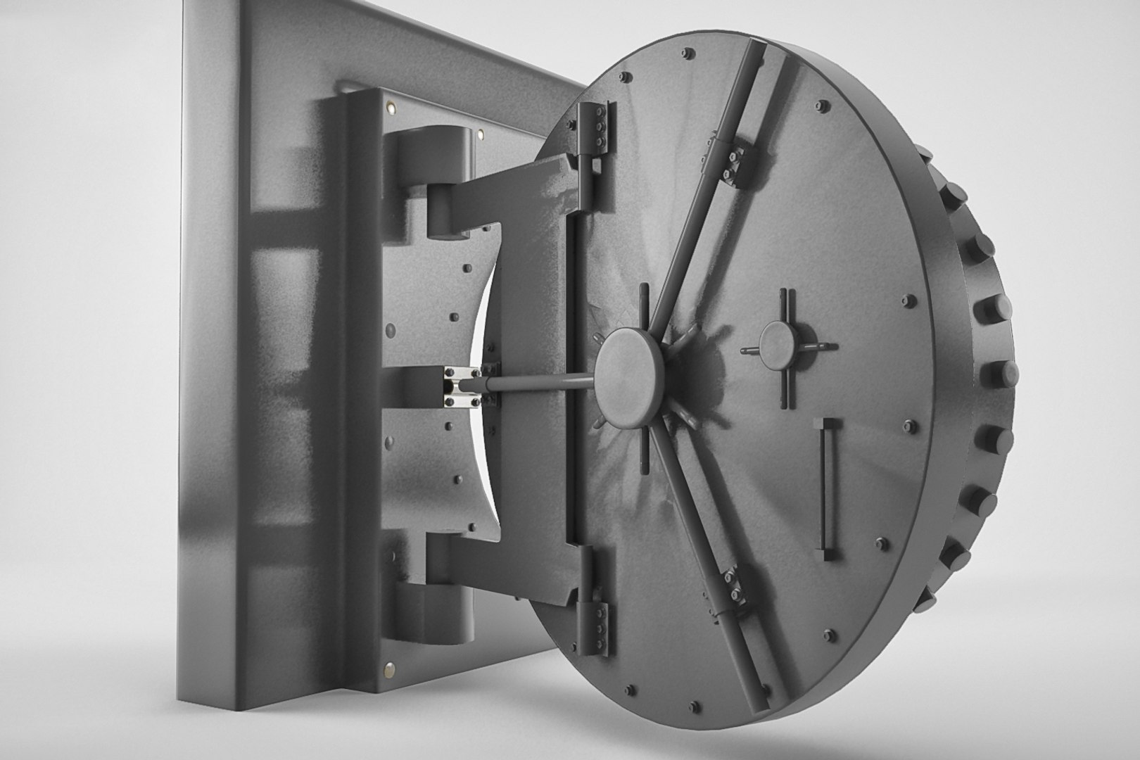 3D Model Bank Door Rigged TurboSquid 1378619