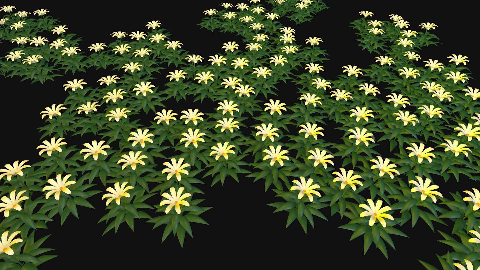 Flowers Of Three Colors Yellow Red Purple 3D TurboSquid 2285577