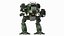 みすぼらしい SF ロボット ダークグリーン パイロット付き