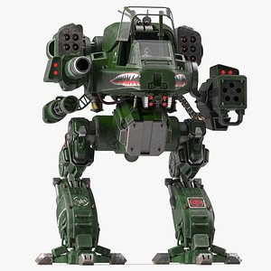 Big Walking Combat Robot Empty Black 3D Model $139 - .3ds .blend