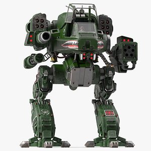 Shabby Sci-Fi Robot Dark Green with Pilot