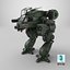 みすぼらしい SF ロボット ダークグリーン パイロット付き