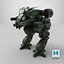 みすぼらしい SF ロボット ダークグリーン パイロット付き