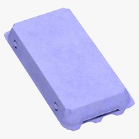 Paper Pulp Carton of Eggs 18 Color Variations Blank and Generic Label