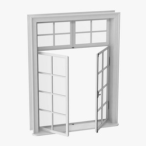3D model classic window 06 half