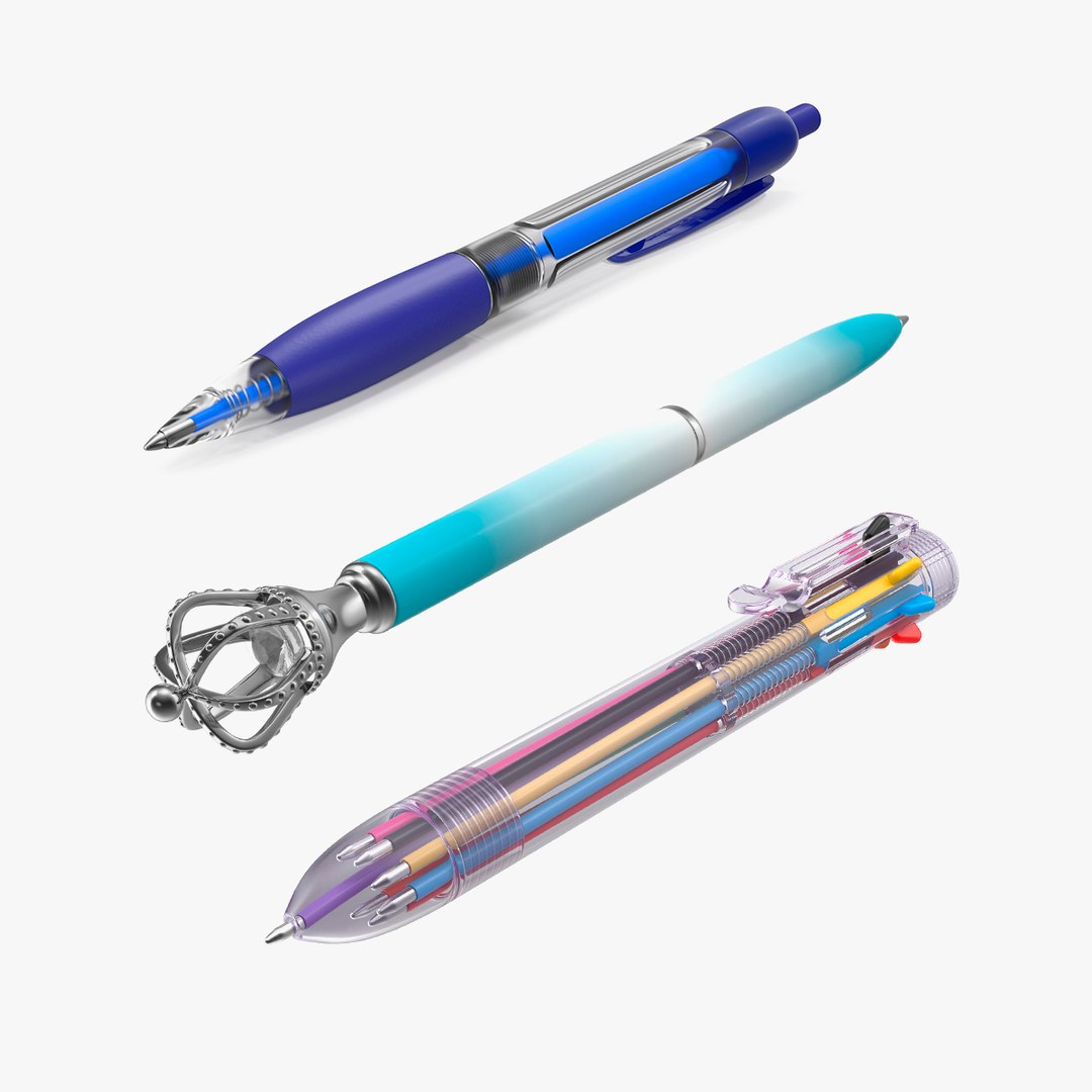 Ballpoint Pens Collection 3D model preview
