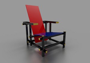 red blue chair gerrit 3D model