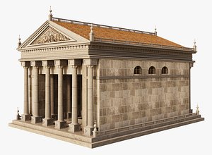 3D Ancient Gate temple building