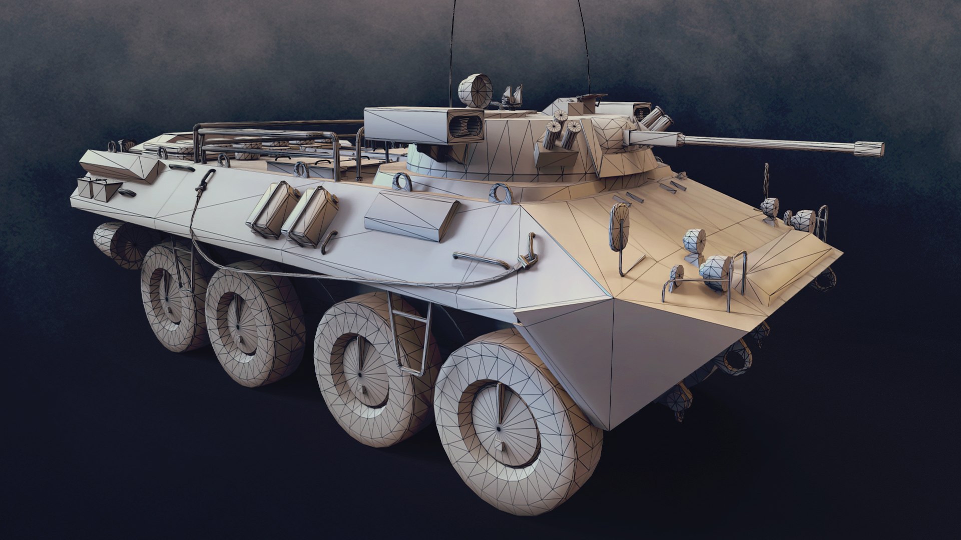 3D BTR Style Armored Personnel Carrier 8x8 - Game Ready PBR ...