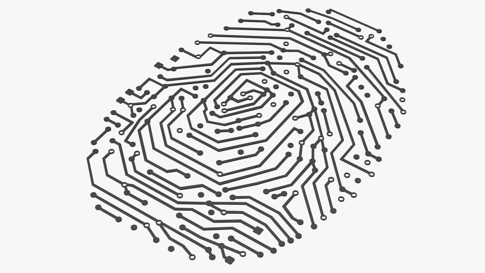 Electronic Fingerprint Black 3D model preview