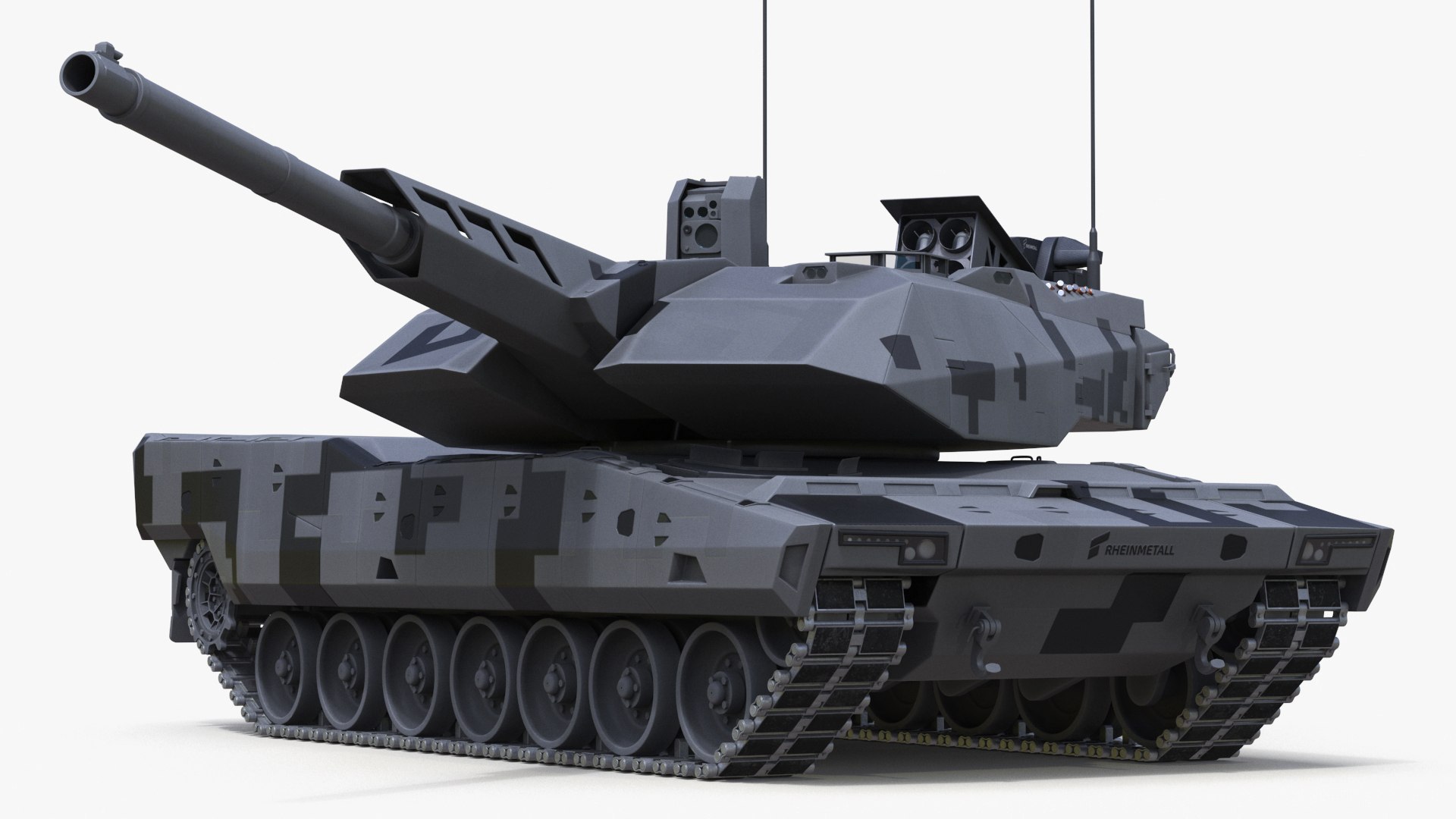 KF 51 Panther Main Battle Tank Rigged 3D model preview