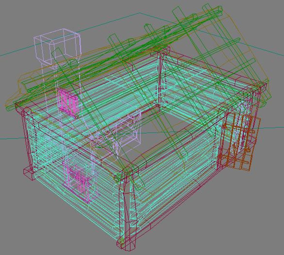 3d Log Hut Model
