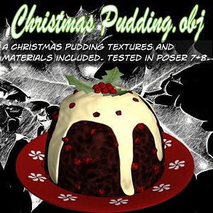 3d pudding christmas model
