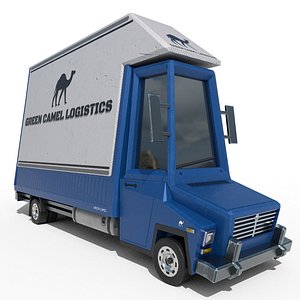 Low-Poly Cartoon Box Truck