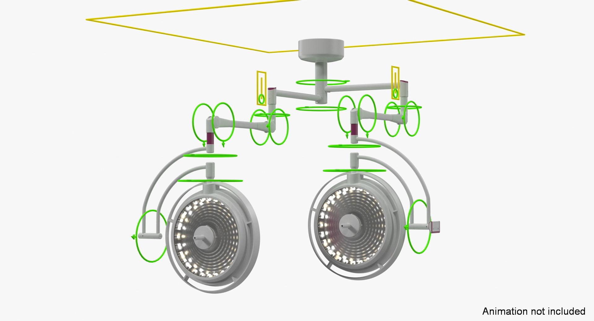 3D Ceiling Mount Modular Surgical Model - TurboSquid 1360055